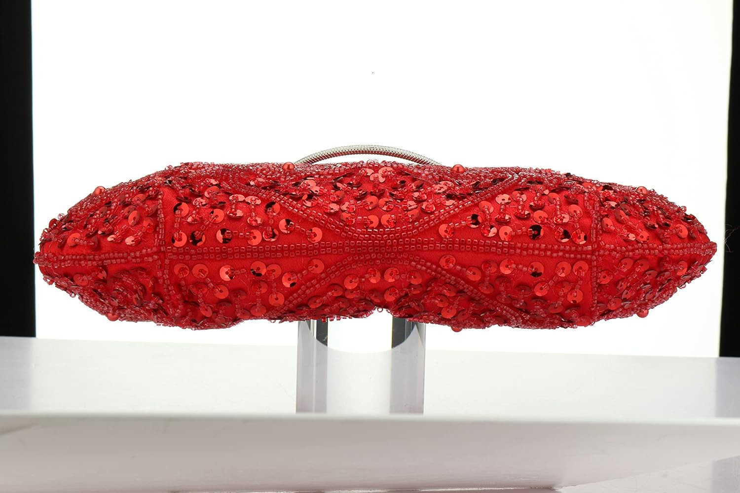 Beaded Sequin Flower Evening Purse Large Clutch Bag Z25909