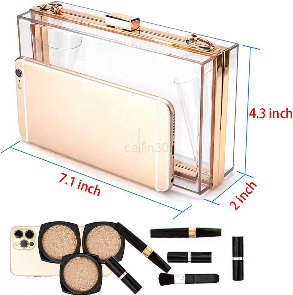 Clear Purse Acrylic Evening Clutch Bag Women Clear Purse BagTransparent Crossbody Shoulder Handle Handbag Z25909