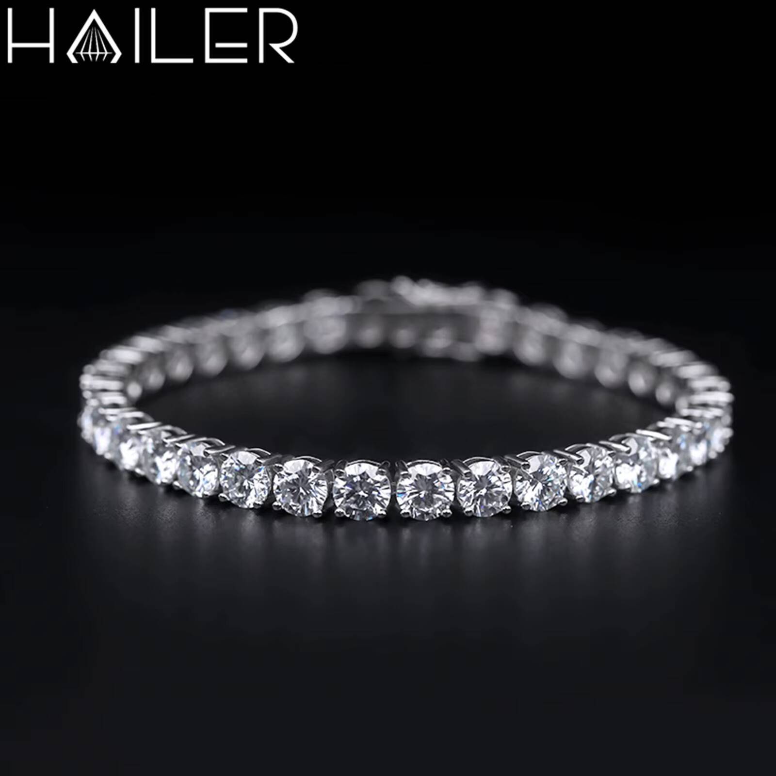 Classic 5MM 6MM Round Moissanite Bracelet Custom Moissanite Bracelet Women Tennis Bracelet 925 Silver
