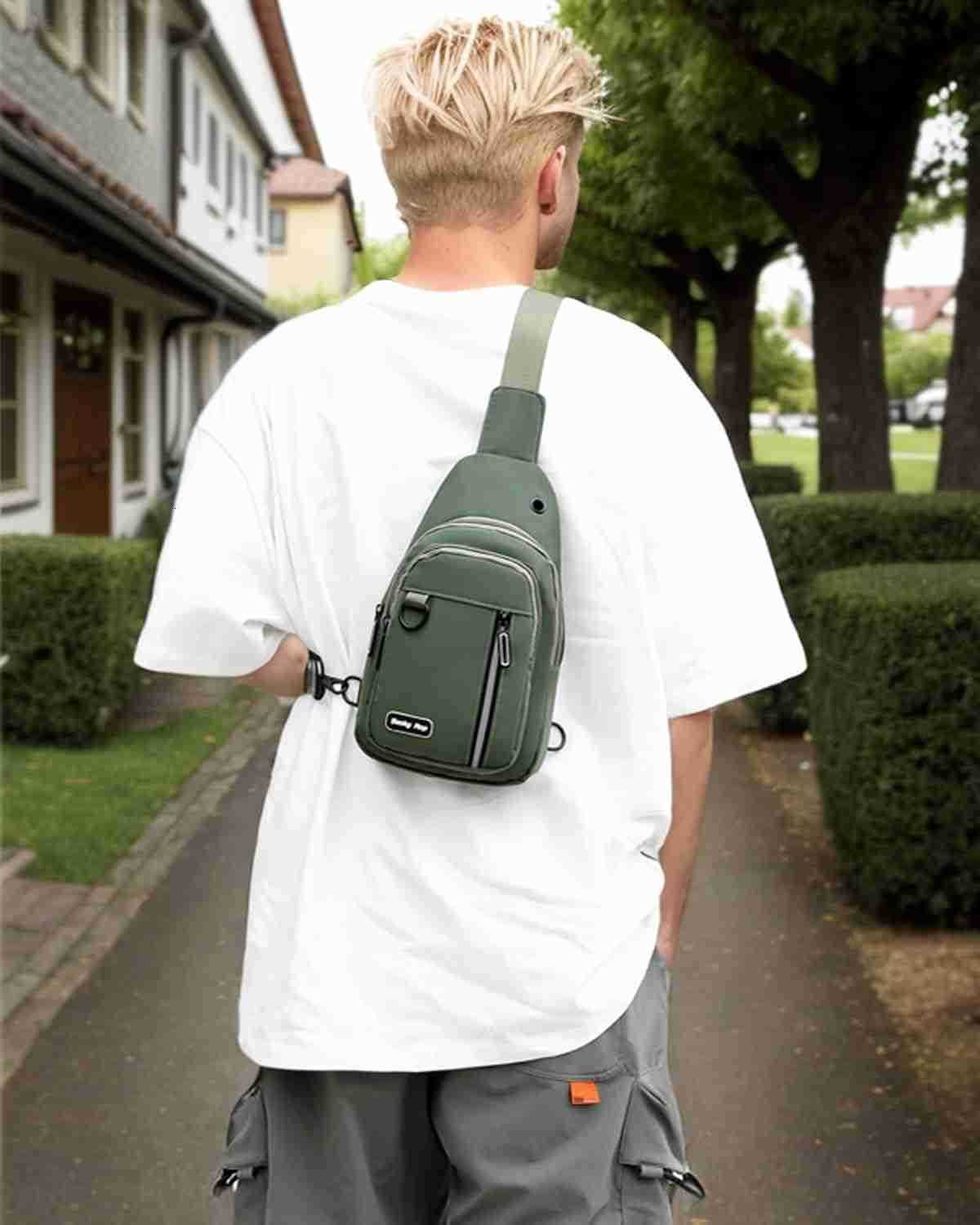 Rop Sling Bag for Women Men One Shoulder Crossbody Bag Backpack Fanny Pack Cross Body Bags for Travel Day Trip Black Z250909