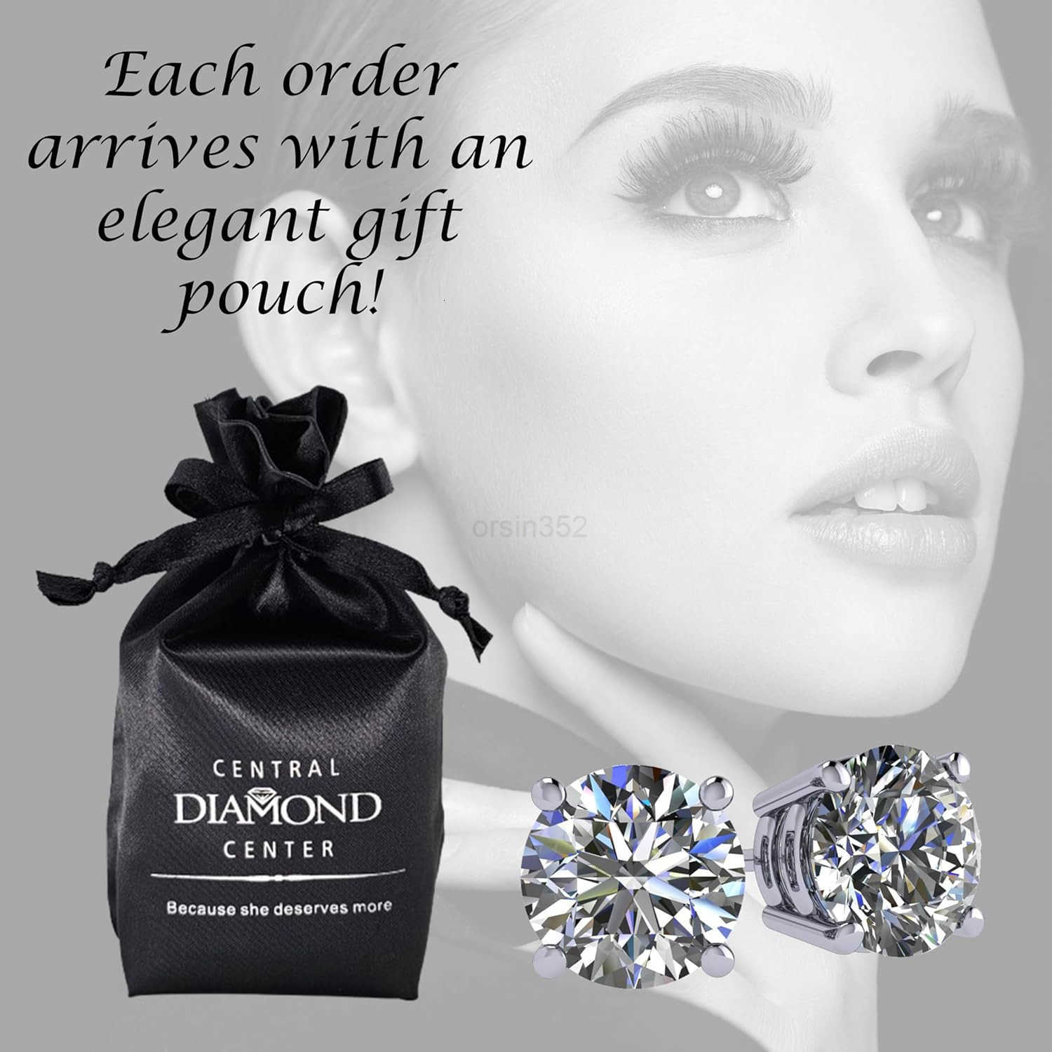 14K Solid Gold Post Silver Simulated Diamond Stud Earringscubic zirconia earrings studs 30ct to 800ctW250909