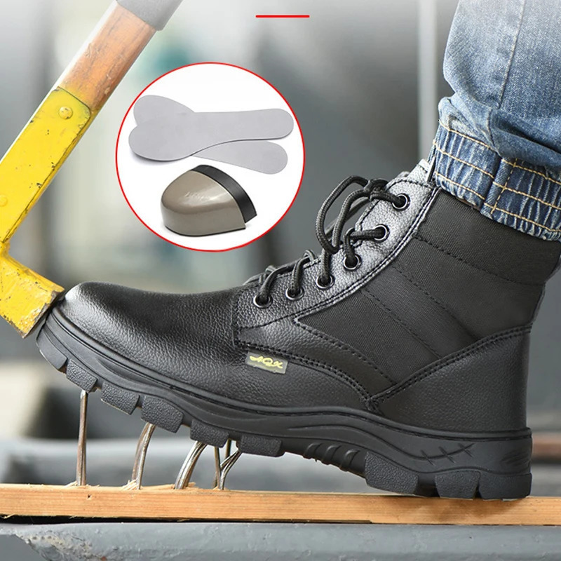 Mens Boots Safety Shoes Men Steel Toe Shoes Winter Boots Men PunctureProof Work Shoes Plush Warm Work Safety Boots Male Shoes 250909