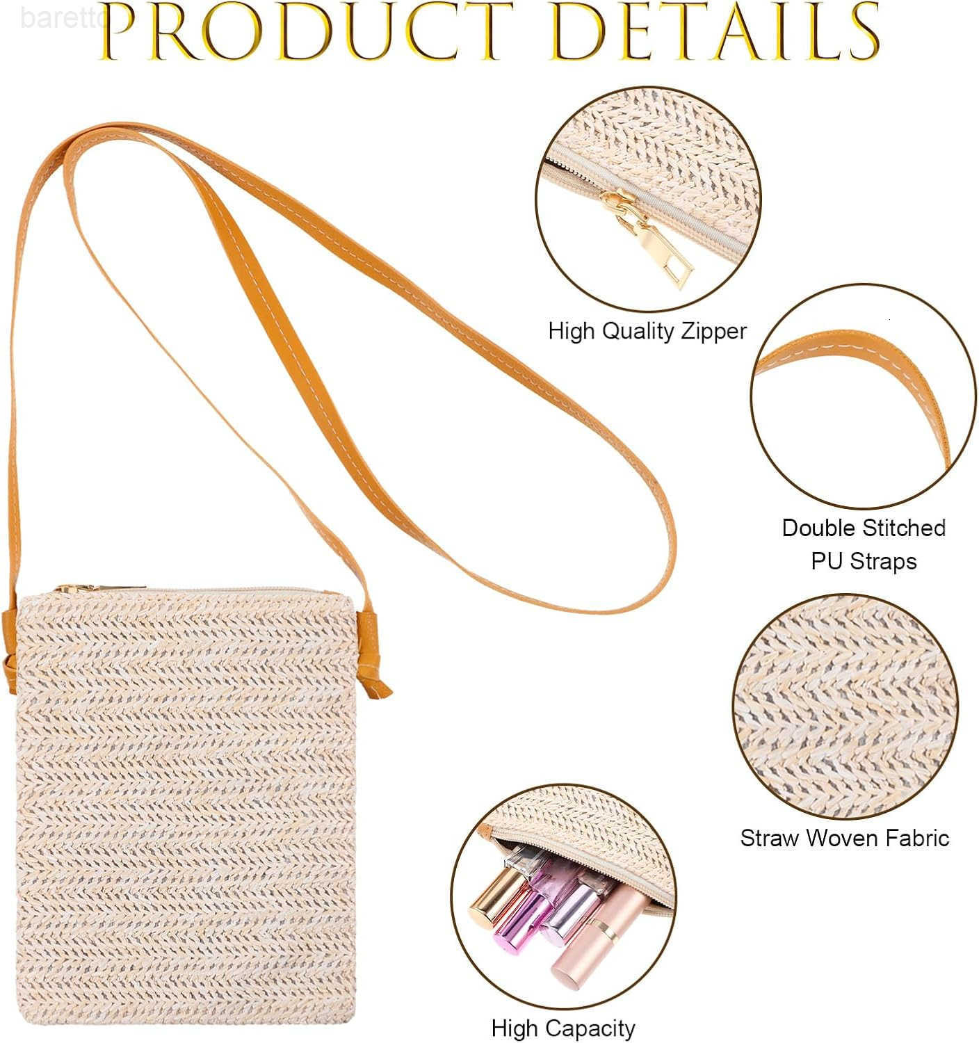 Crossbody Bag Summer Straw Clutch Purse Beach Shoulder Bag Handbag Wallet Water Carrier Bags for Women Girls Z250909