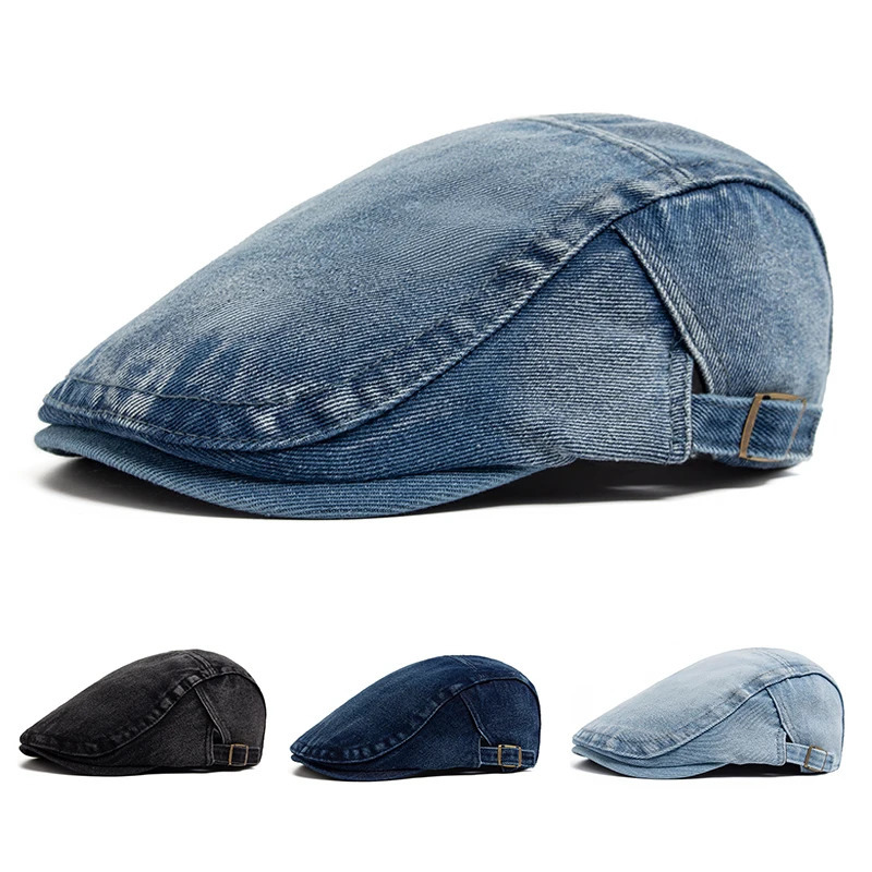 Denim Cotton Beret Men Vintage sboy Cap Spring Autumn Casual Women Visor Fashion Cool Flat Hat Adjustable Berets 250905