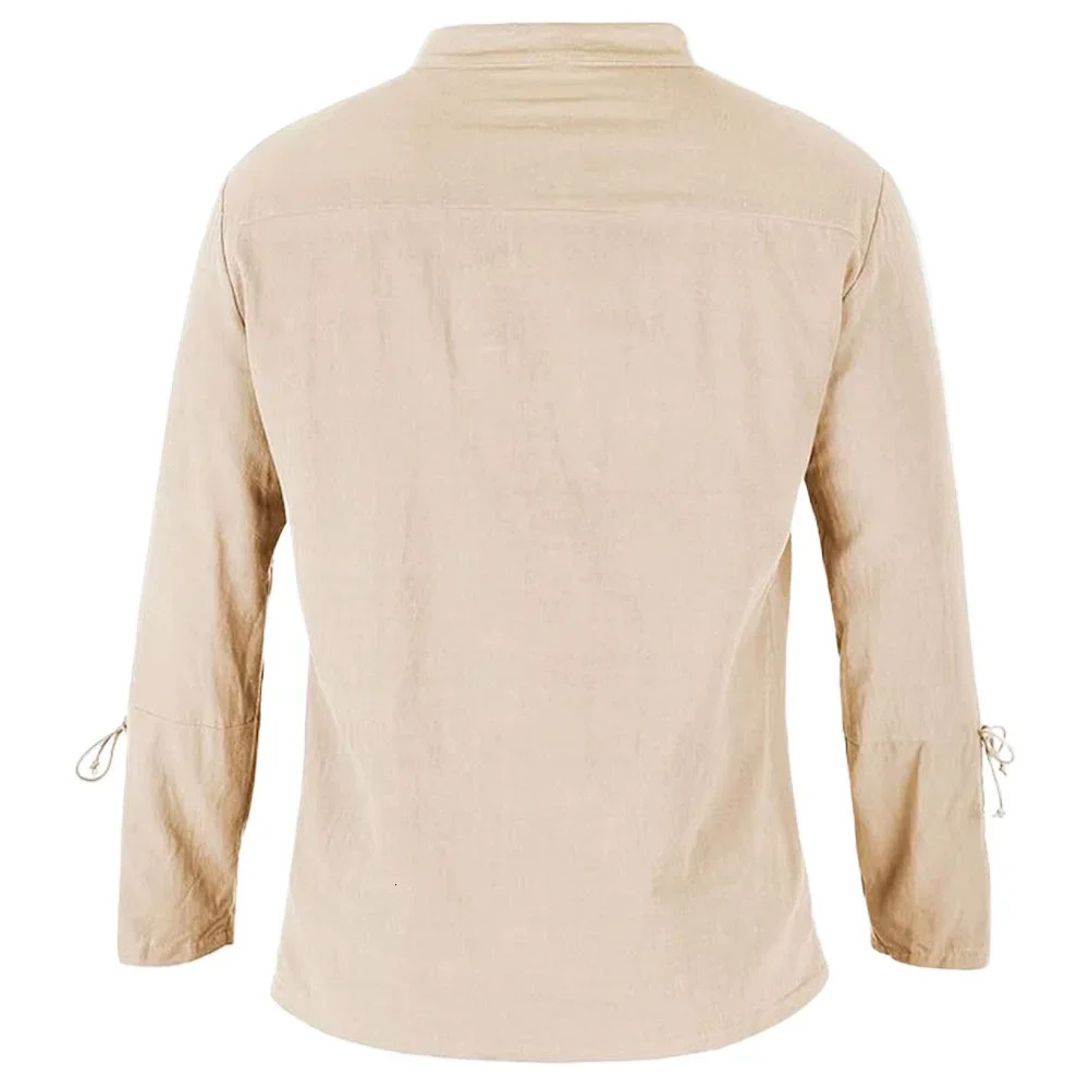 Mens Long Sleeve Shirts Lace Up Vneck Cuff Medieval Pirate Dress Up Streetwear Halloween Gothic Punk Style Mens Clothing 250909
