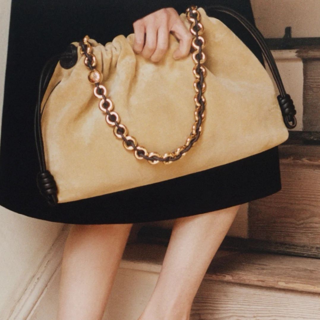 Women Real Suede Leather Chain Shoulder Bags Purses And Handbags Soft Underarm Hobo Bucket Crossbody Evening Bag Fashion Cloud Drawstring Totes Day Clutches 3361