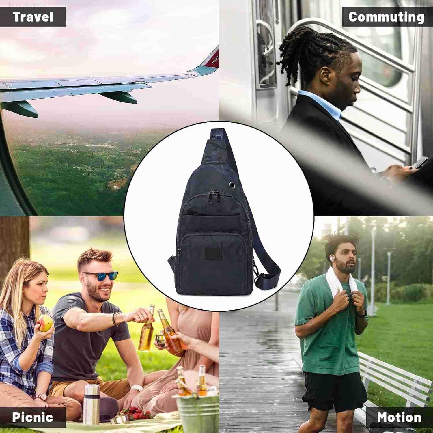 Mens Crossbody Sling Bag Singleshoulder Bag Chest Bag Outdoors Travel Hiking Chest Bag Daypack for Men Z250910