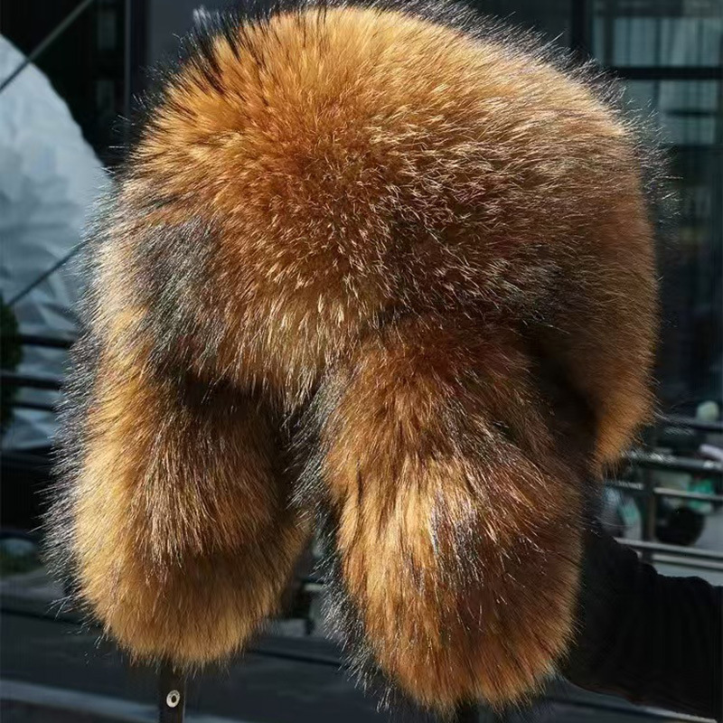 Outdoor Women Natural Fox Fur Russian Ushanka Hats Winter Thick Warm Ears Fashion Bomber Hat Lady Genuine Real Fox Fur Cap 241014