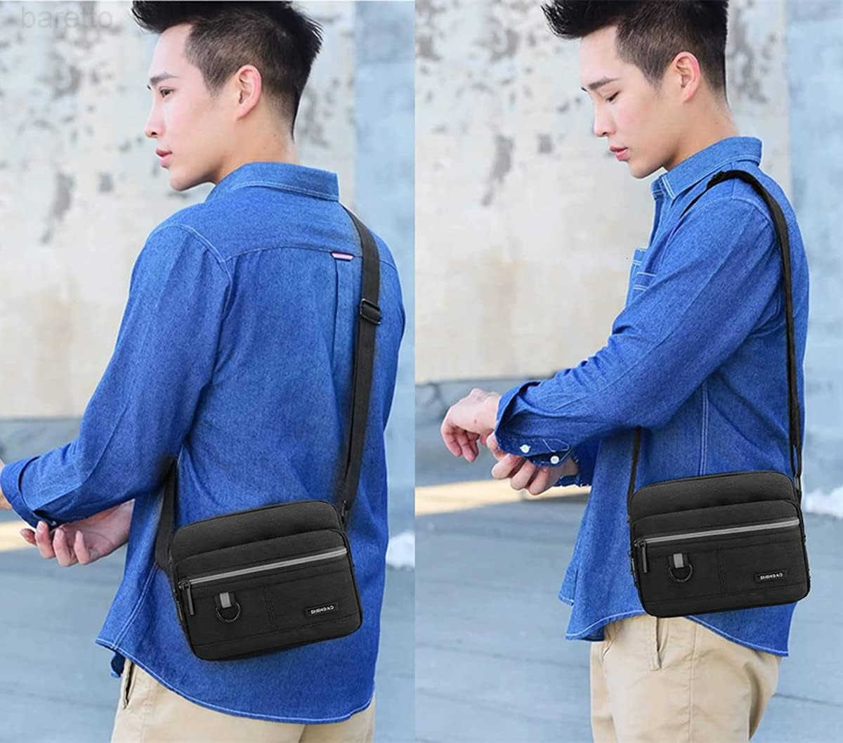 Canvas Crossbody Bag for MenSmall Shoulder Bag Mini Messenger Bag for Cell Phone Portable mobile phone coin bag Z250909