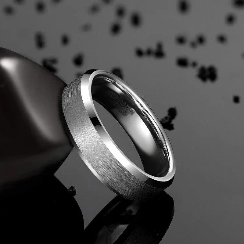 Tigrade 468mm Tungsten Carbide Engagement Ring Brushed Grey Silver Color Wedding Band For Men Women Couple Rings Comfort 250912