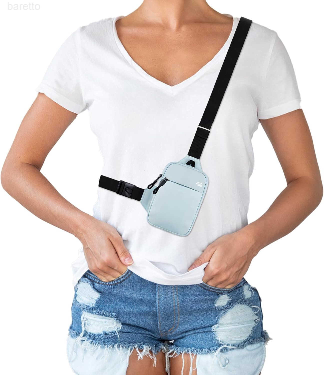 Mini Crossbody Sling Bag Dual Pocket Water Resistant Running Phone Holder Chest Shoulder Bag for Men Women Travel Gym Z250909