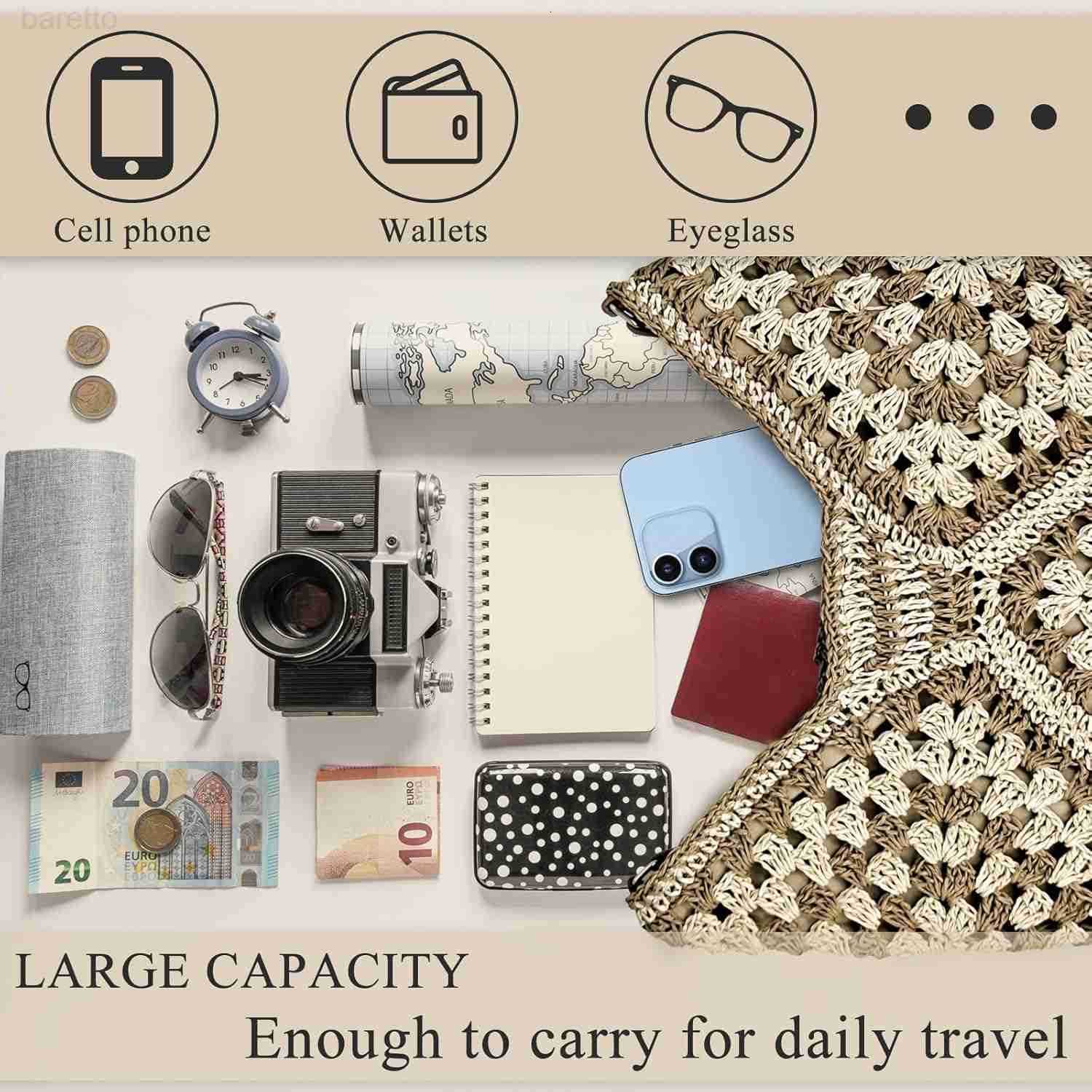 Hobo Bags for Women Large Capacity Woven Beach Tote Bag Summer Vintage Crochet Shoulder Bag for Travel Z250909
