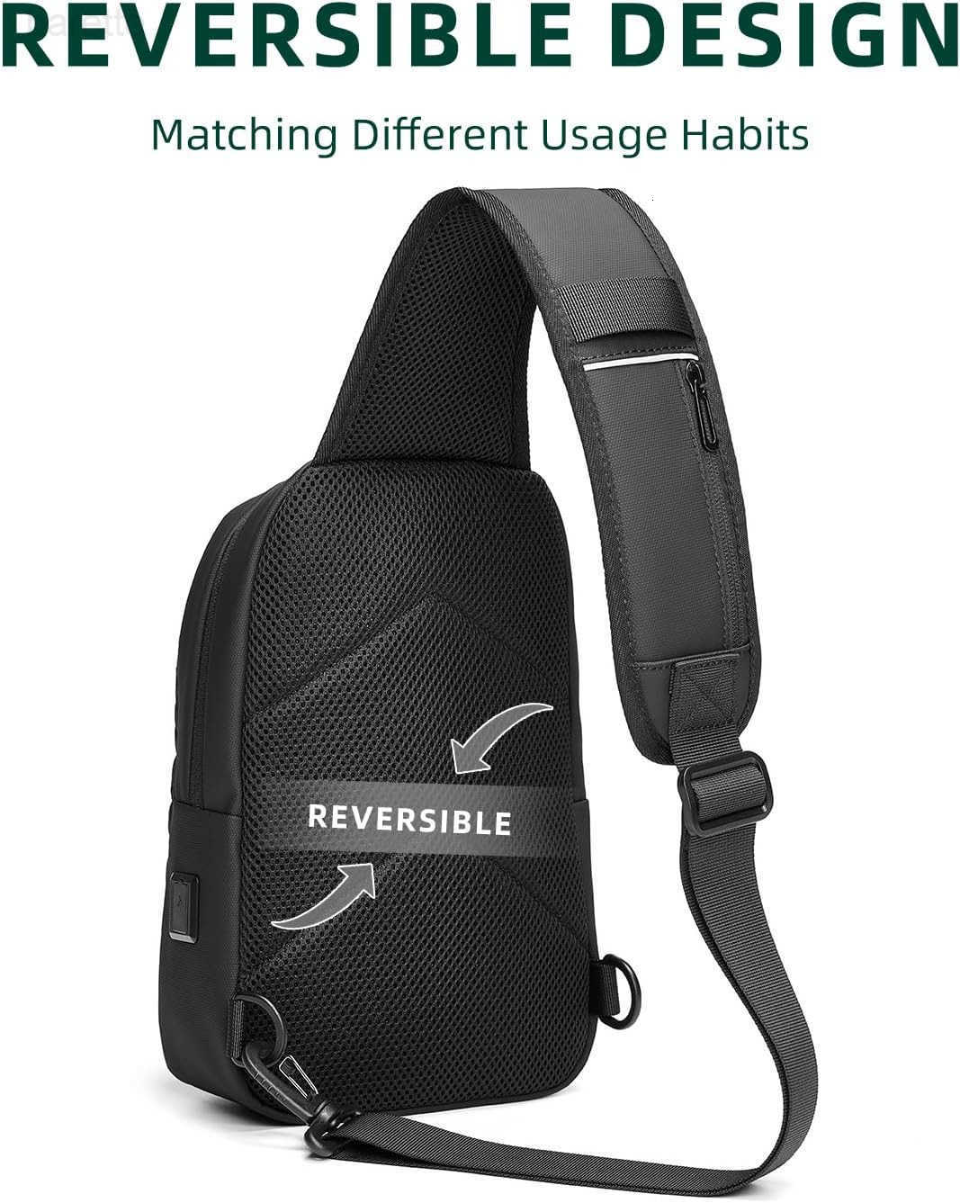 Bag Chest Shoulder Backpack Crossbody Sling Backpack for Men Waterproof Single Shoulder Dayback with USB Charging Port for Commuting Z250909