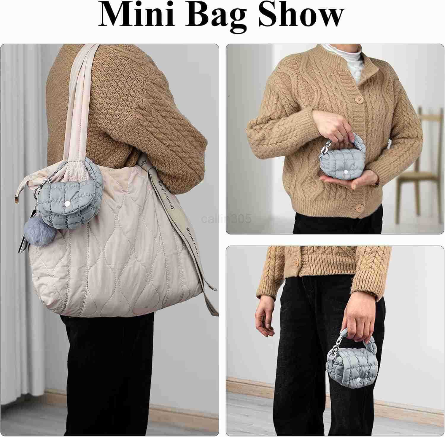 Two Sizes Quilted Wristlet Bag for Women Puffer HandbagsEvening BagsCharm Lipstick Bag Z25909