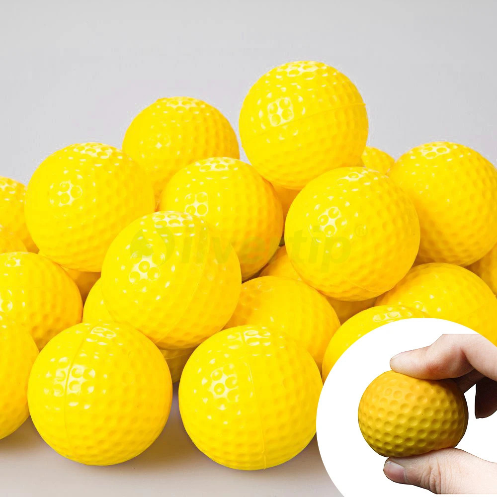 10pcslot Soft Indoor Practice PU Yellow Golf Balls Training Aid Drop Wholesale Gift for Golfers 250909BJ - view 5