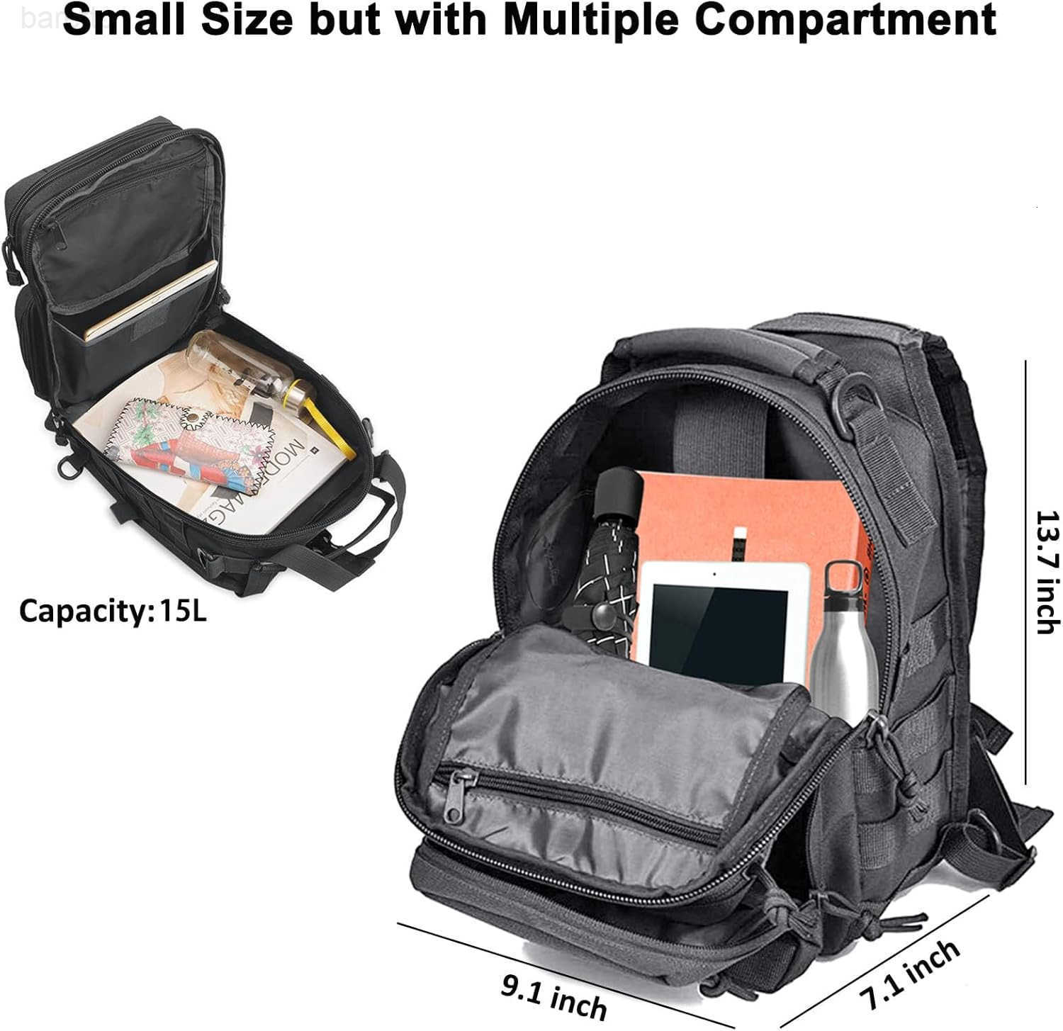 Tactical Sling Bag Pack Military Rover Shoulder Backpack EDC Assault Range Bag WaterResistant Z250909