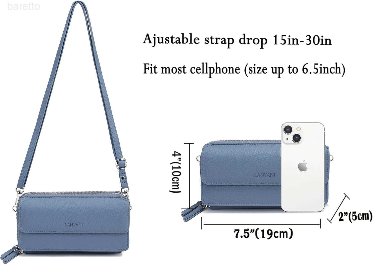 Crossbody Wallet Wristlet Purse with Phone Pocket For Women Vegan Leather Z250909