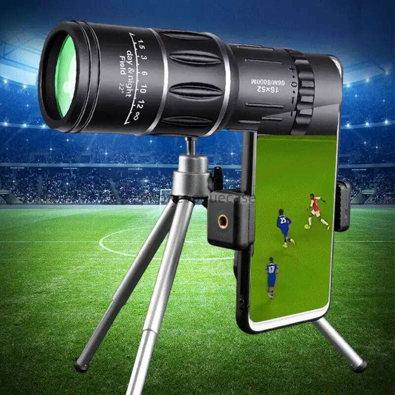 16X52 Long Range Monocular Telescope - Power, Dual Focus, Optical Zoom Scope, High Magnification For Night Spyglass Use