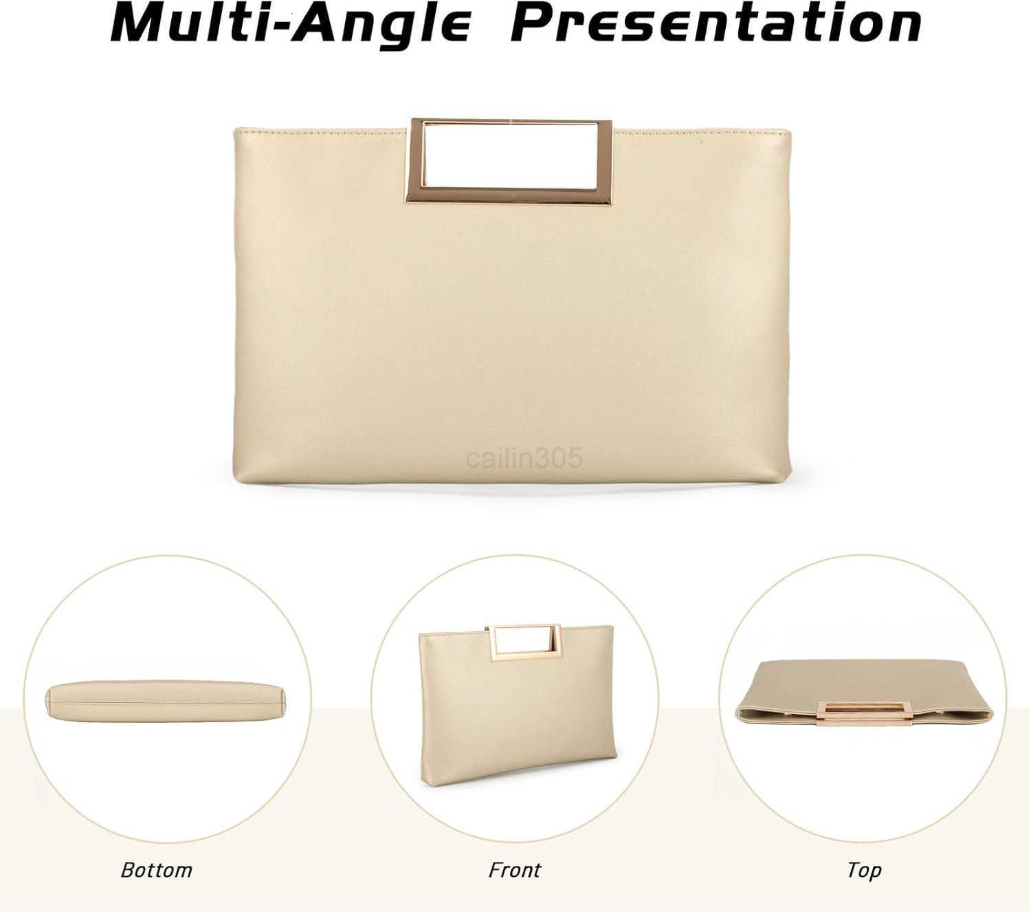 Women Clutch Purses PU Leather Evening Handbags for Wedding Prom Bridal with Chain Strap Z25909