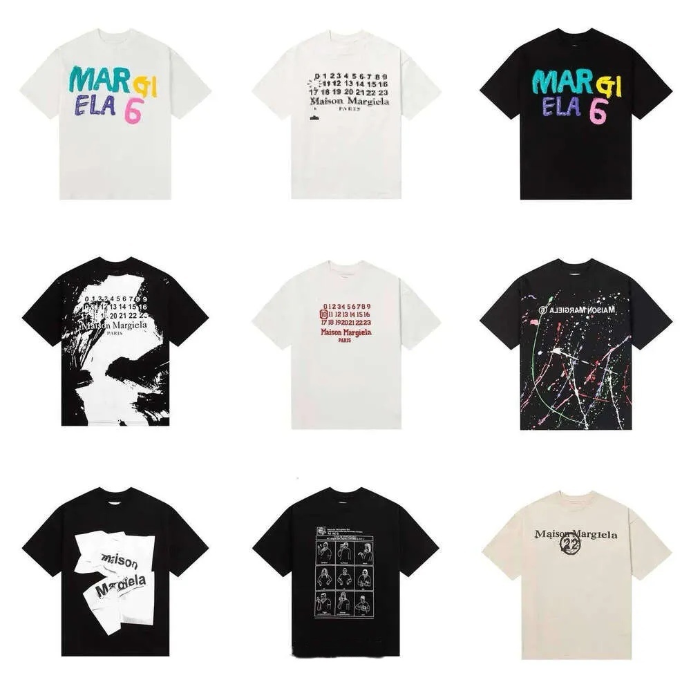 maisons margeila shirts Designer T Shirt Mens Tshirt Digital Pattern Round Neck Trendy Brand Short Sleeved Shirt maisons margeila