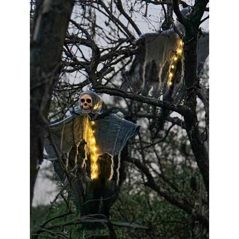 1pc Halloween Outdoor Hanging Grim Reaper Prop Halloween Indoor Outdoor Decorations Spooky Party Supplies H250908