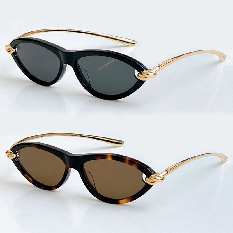 Cat Eye Oval Sunglasses For Women Men Designer Sunglasses Knot Metal Eyewear 1390S Outdoor Goggles UV400 Protection Glasses With Box