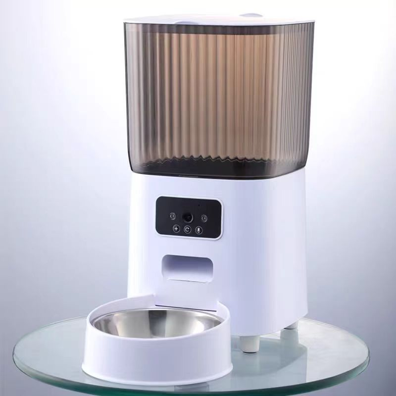 Pet Automatic Feeder with Wide-Angle Video Monitor - Large Capacity (5 Liters), Moisture Resistant Lid & Adjustable Portion Control - WD-250828-03