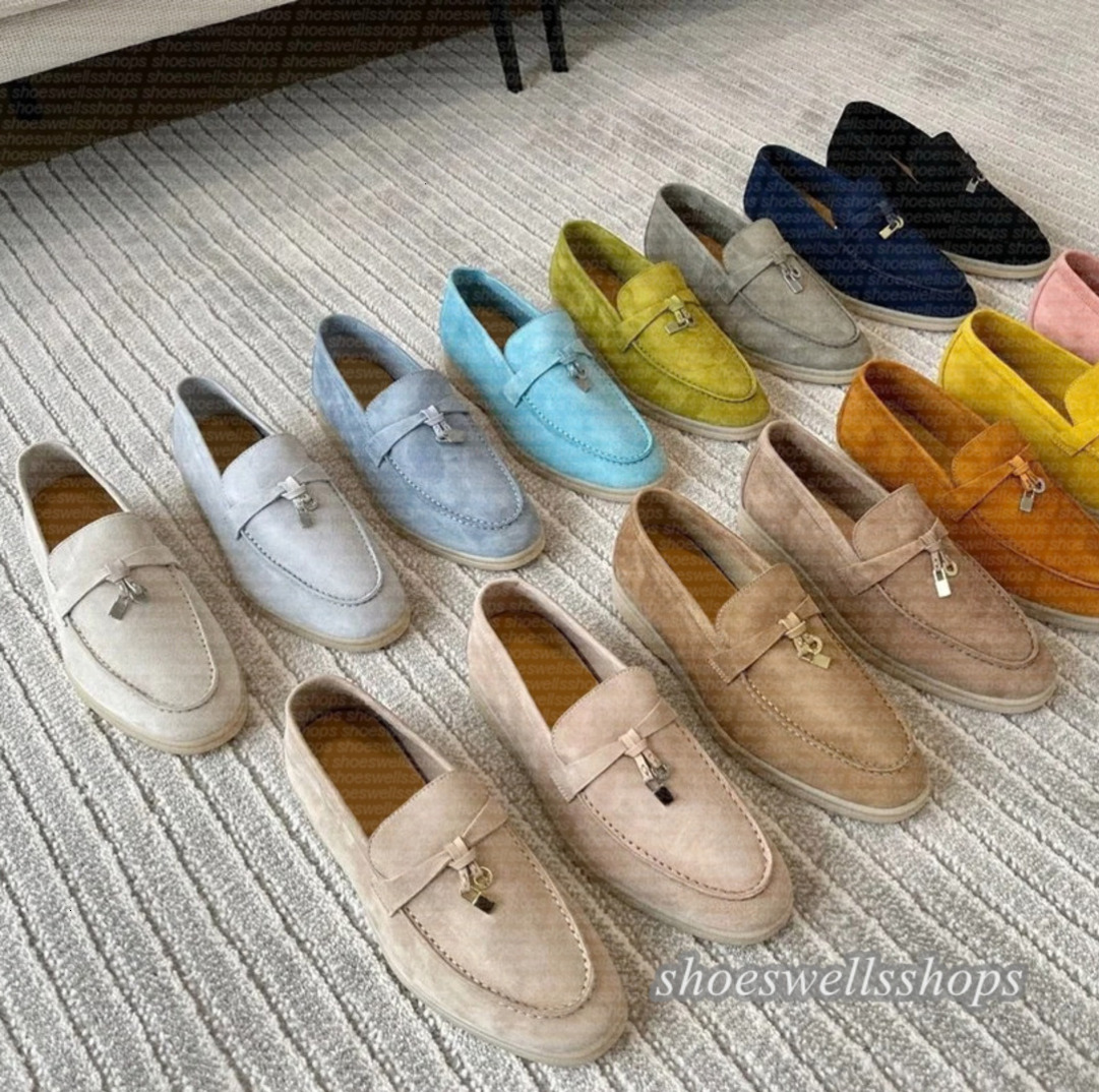 Loafers Women Men Dress Shoes It Designer Shoe Luxury loropianshoes pianolies Cashmere Leather Flat Shoes Low lps Suede Cow Oxfords Casual Moccasins Lazy Loaf Shoes