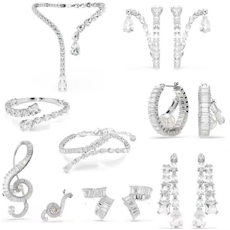 2025 new luxury austria crystal waterdrop designer choker necklace bracelet earrings for women wedding party girls womens fashion jewelry set