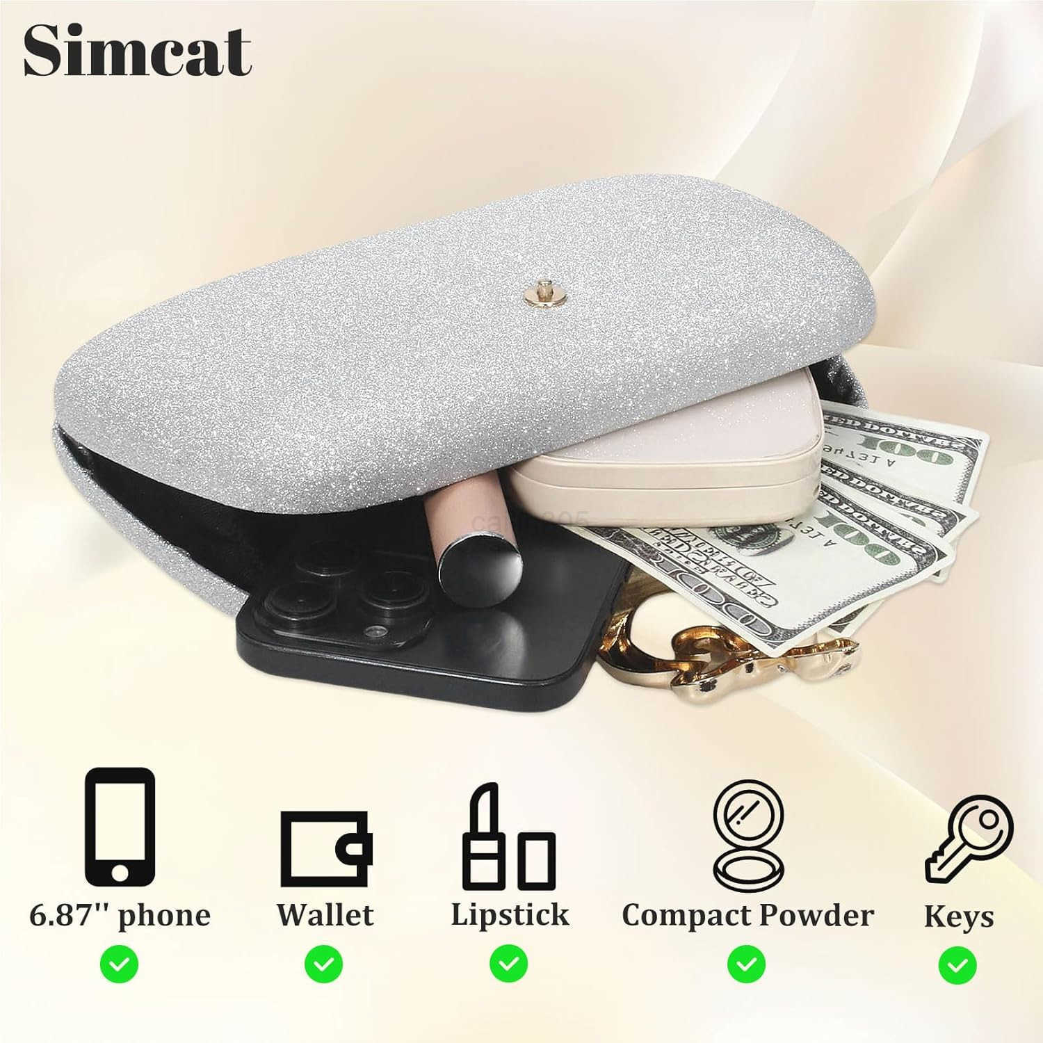 Glitter Clutch Purses for Women Elegant Evening Bag for Parties Weddings and Formal Events Z25909