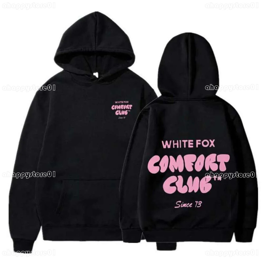 Whitefoxsweatshirt Designer Loose Sweat Uptake High Quality Hoodie Womens Solid Color Minimalism Letters Pattern Graphic Leisure Sports Wear White Force 008
