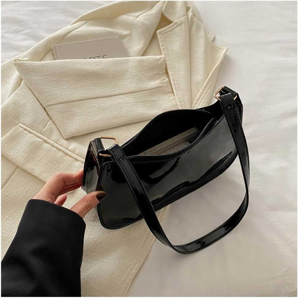 Leather Clutch Purse Shiny Evening Handbags for Women Armpit Shoulder Bag MINI Hobos Z25909