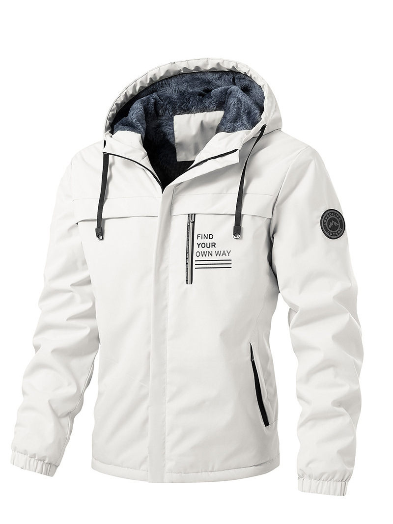 new Free shipping designer Autumn and winter new velvet style jacket mens hooded casual jacket loose and comfortable coat