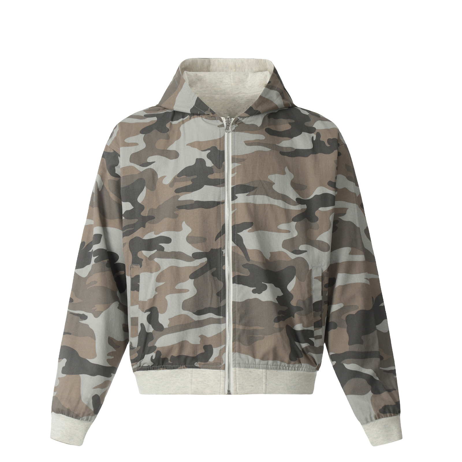 Y2K American Camouflage Double-sided Plush Hood Jacket Men Women Street Coat Hip Hop Baseball Uniform Couple Casual Hoodie 250206