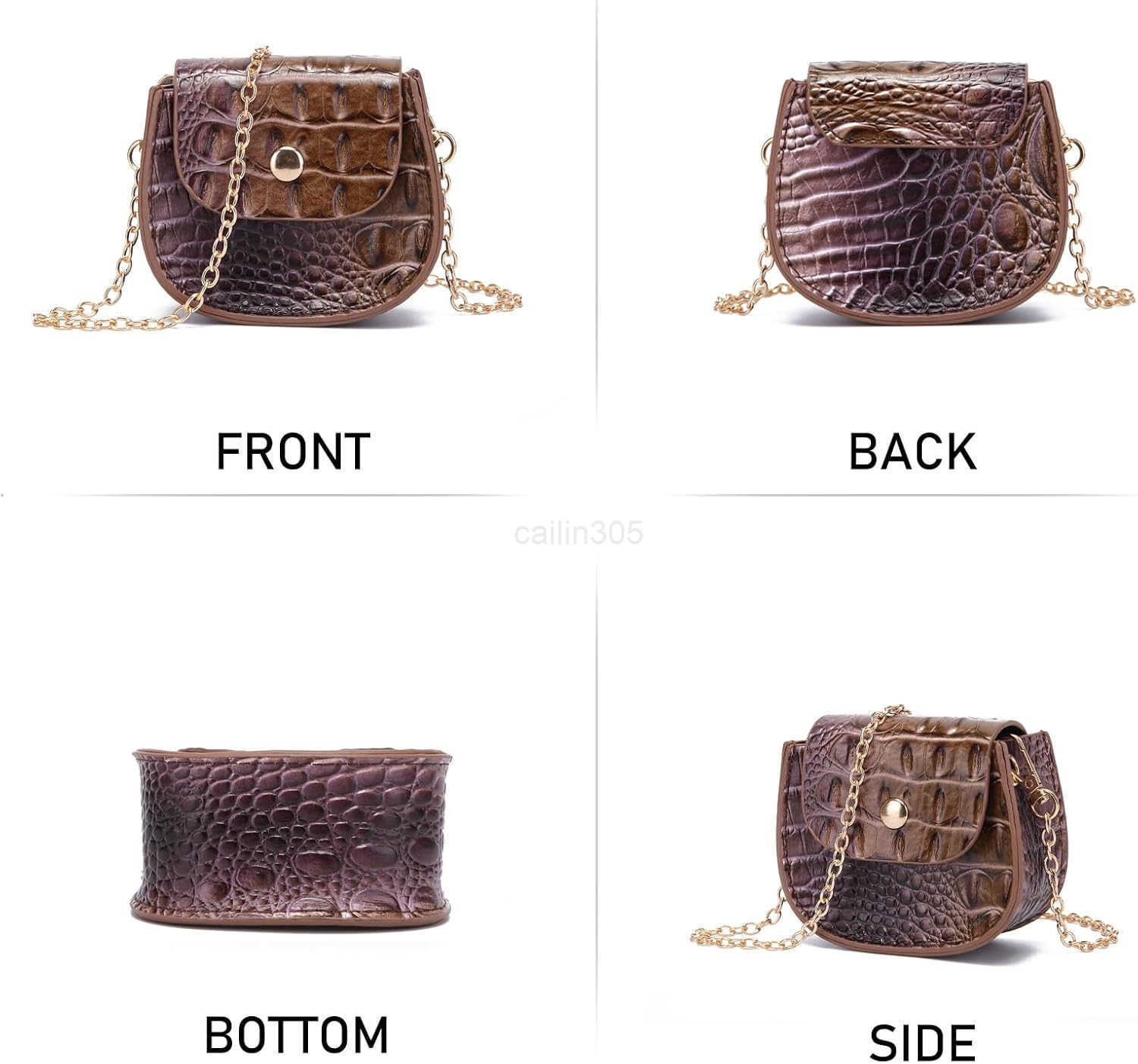 Crocodile Embossed Leather Clutch Tiny Compact Evening Bag for Women Stylish Accessory for Essentials Z25909