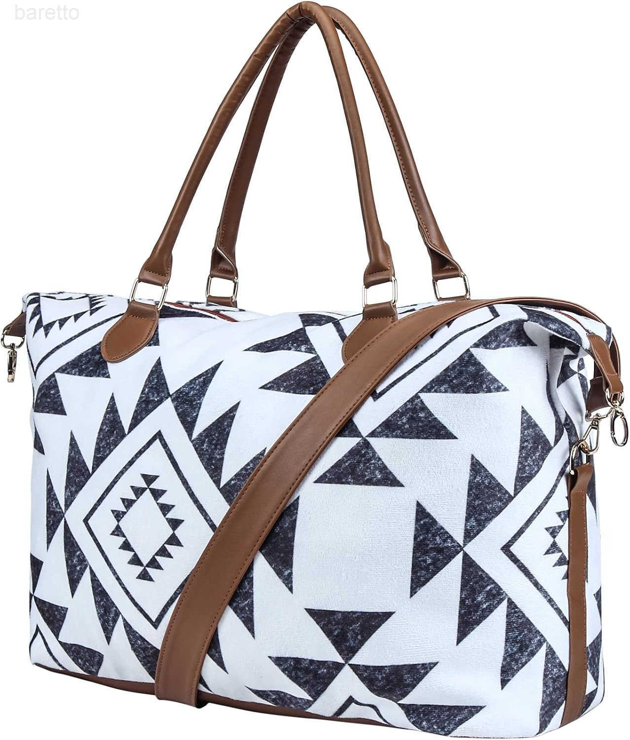 Bag Duffle Bag For Women Large Travel Tote Bag Overnight Weekend Bags With Shoulder Strap Cow Leopard Atzec Z250909