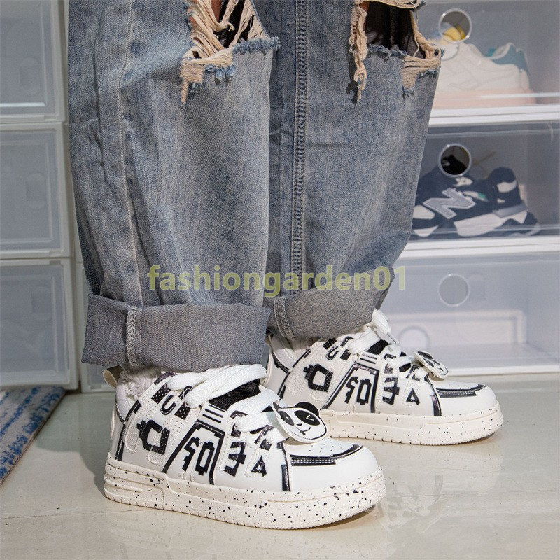 designer shoes sneakers womens mens shoes comfortable mesh breathable casual black white panda graffiti harajuku trainers size 36-44