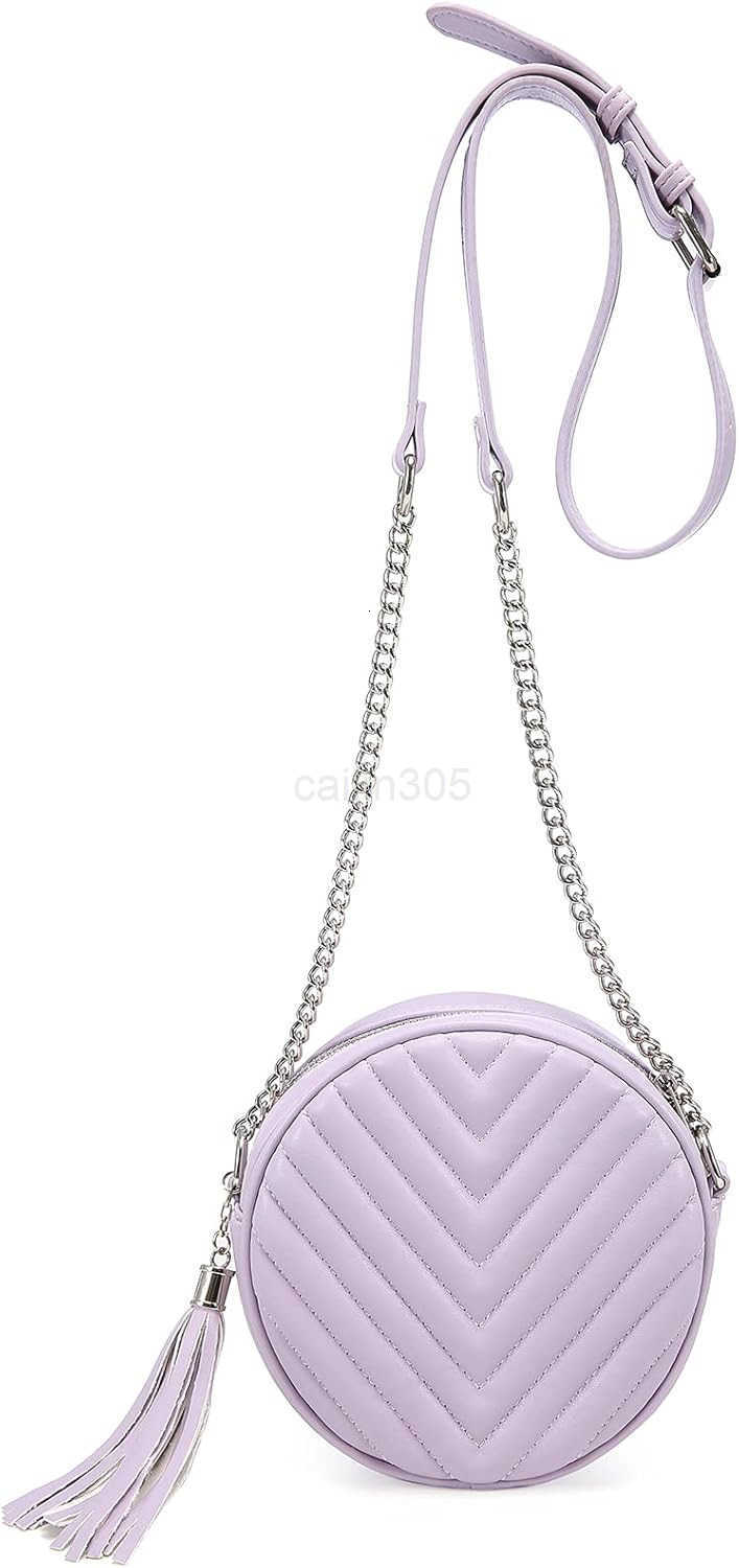 Bags for Women Round Purse Quilted purse Faux Leather with Tassel Z25909