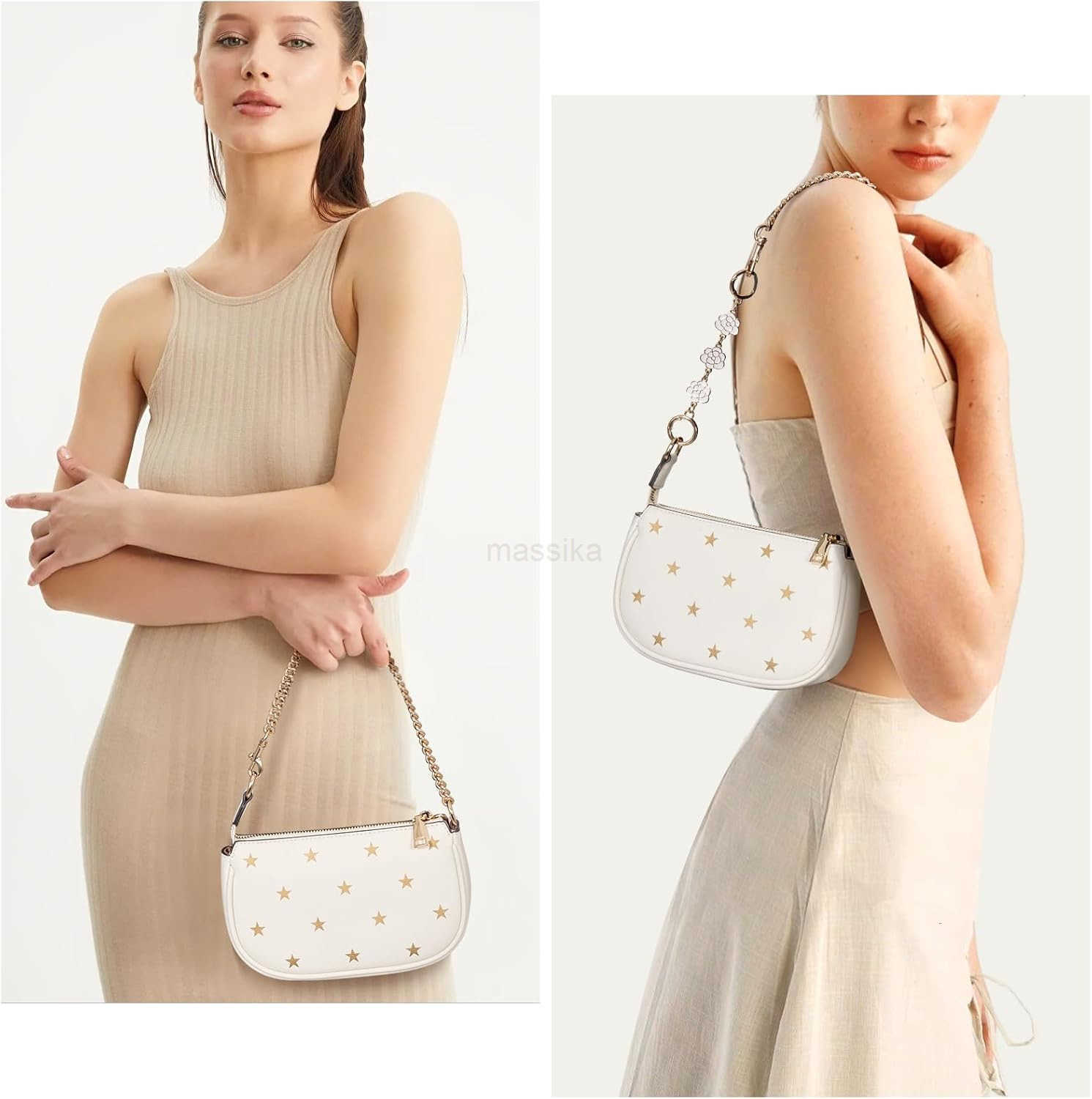 Mini Star Print Shoulder Bag Small Purse For Women Vegan Leather Handbag Soft Trendy Clutch Designer Underarm Bag M250909