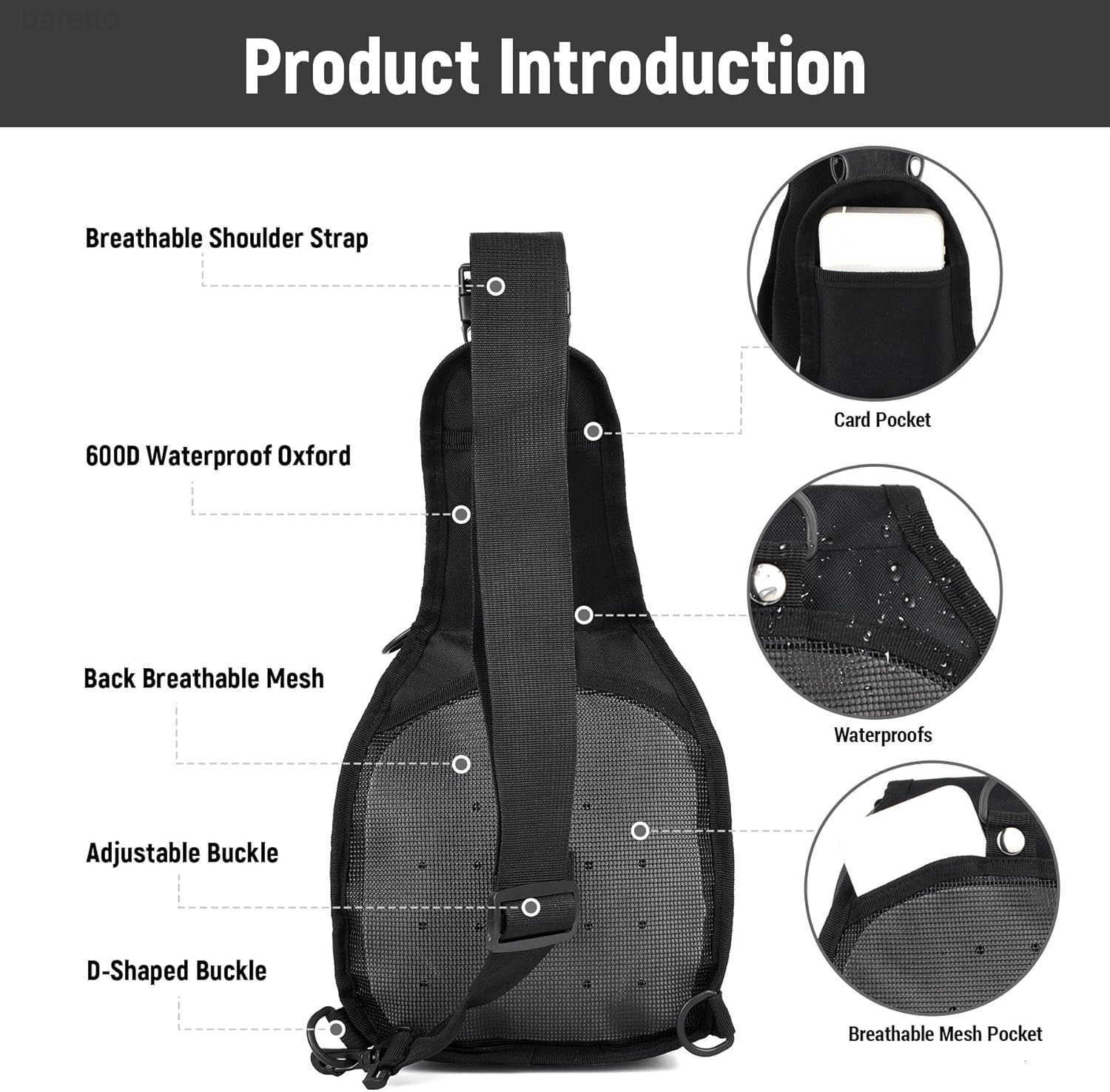 Tactical Sling Bag Crossbody Bag for Men Outdoor Military EDC Backpack for Every Day Carry Black Z250909