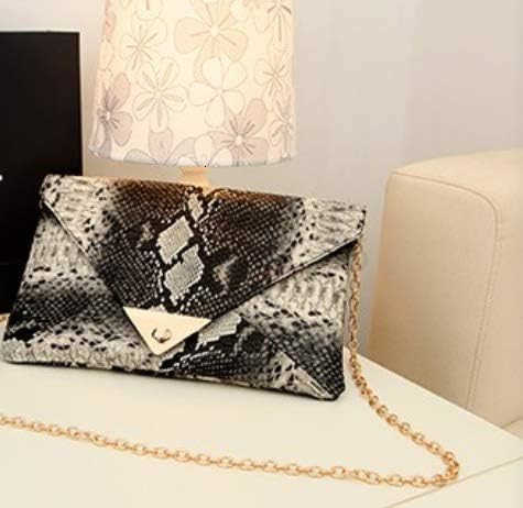 Womens Fashion Retro Snake Skin Envelope Bag Clutch Purse Evening Bag 1 Z25909