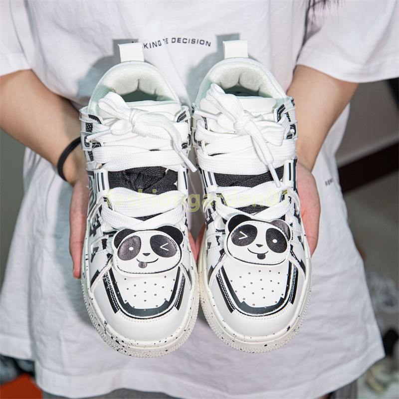 designer shoes sneakers womens mens shoes comfortable mesh breathable casual black white panda graffiti harajuku trainers size 36-44