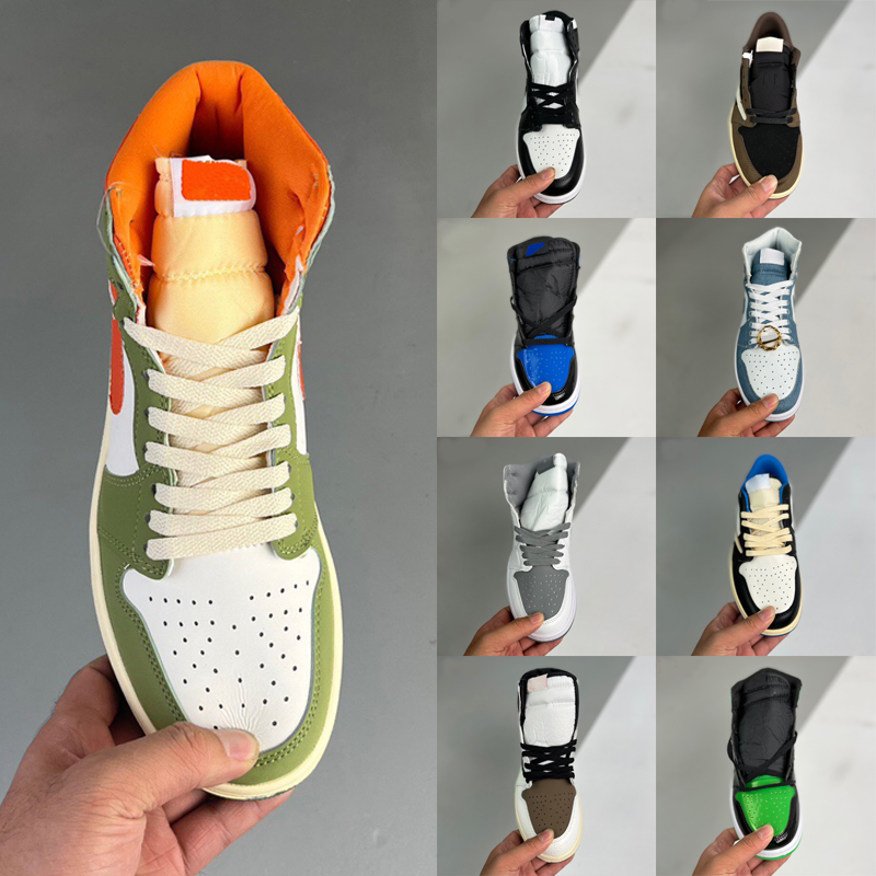 Basketball Shoes 1s 1 High Low Mens Womens Sneakers Celadon Dark Mocha Black White True Blue Bred Shadow UNC Chicago Lucky Green Smoke Grey Outdoor Sports Trainers