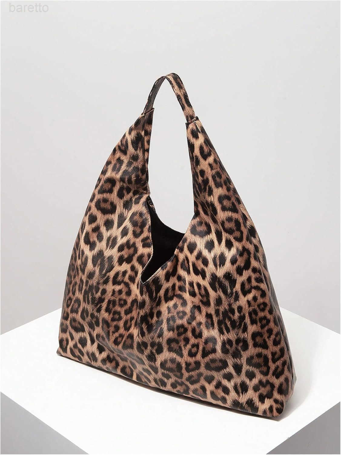 Womens Leopard Print Tote Bag Faux Leather Top Handle No Closure Shoulder Bags Z250909