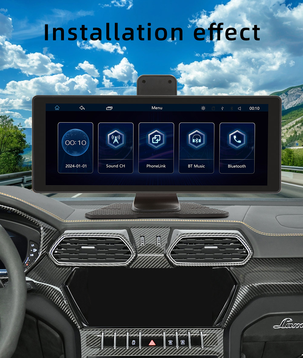 10 inch Wireless CarPlay Android Auto Touch Screen, Plug & Play 720P IPS HD Car Monitor Interior Accessories WiFi BT Universal Fit for Cars KOWANKIT X
