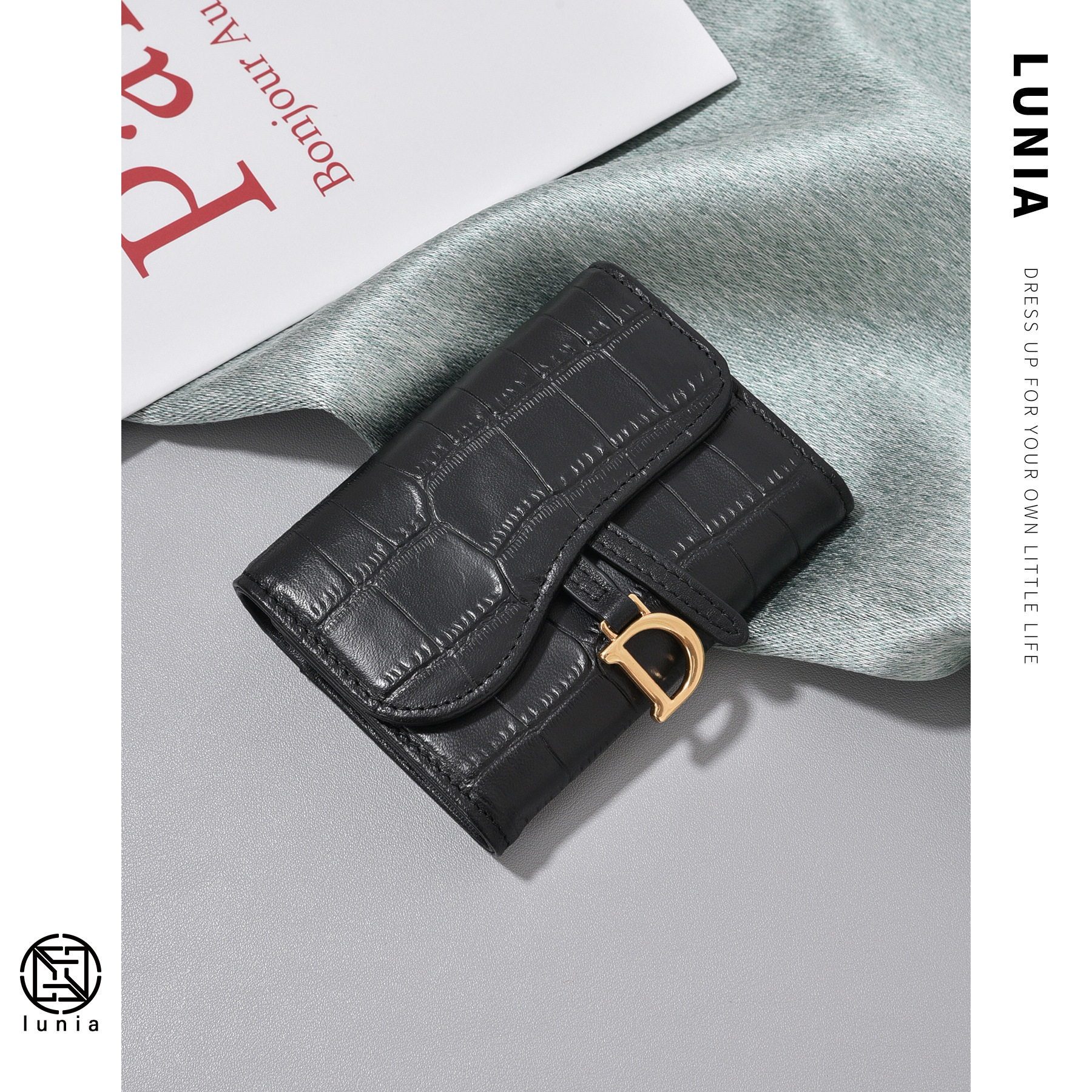 Luxury Brand Designer Bag Genuine Leather Short Wallet 2024 New Crocodile Pattern Embossed Buckle Coin Purse Korean Style Snake Pattern Multi-Card Slo