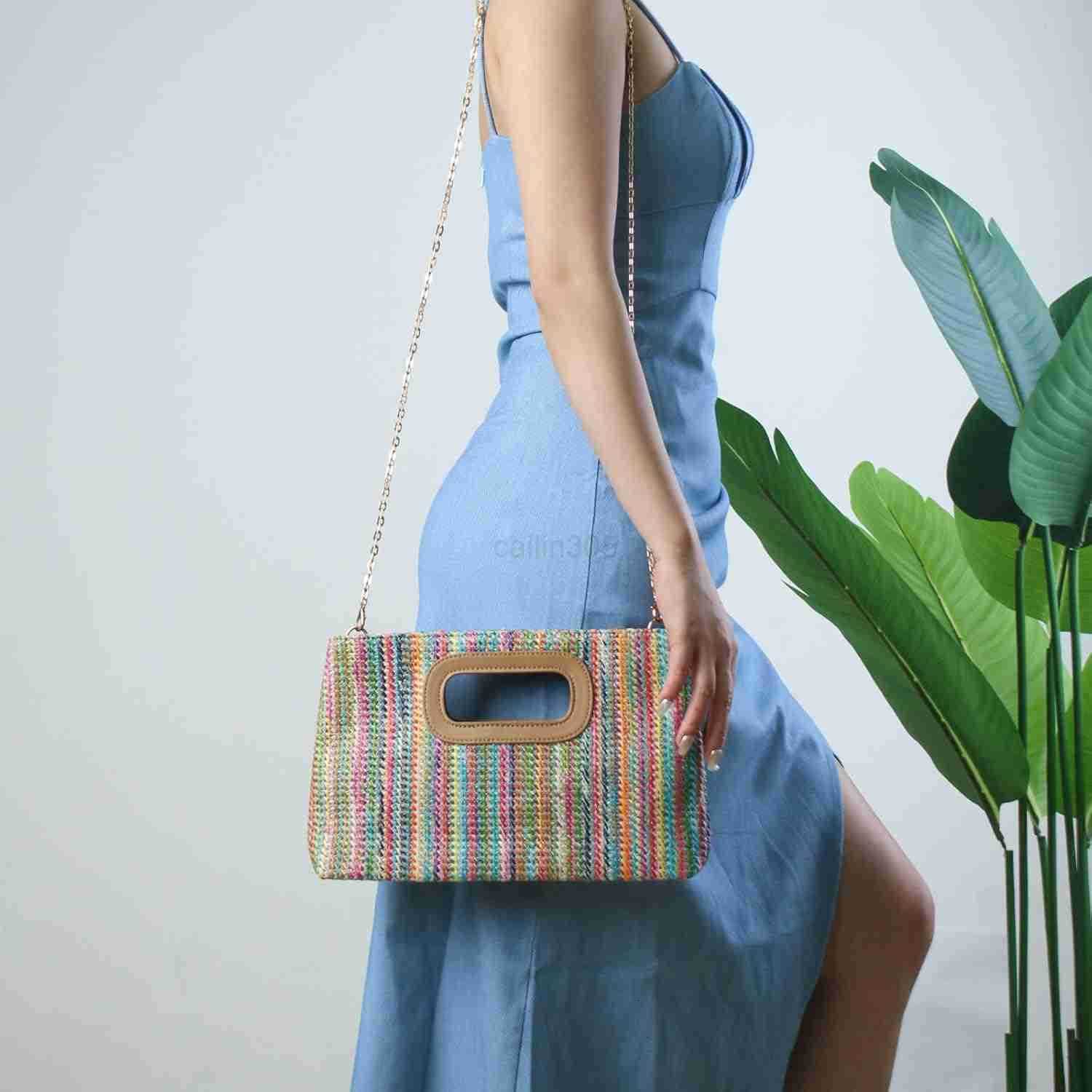 Clutch Purses for Women with Top HandleSummer Evening Handbag Shoulder Crossbody Purse with Gold Chain Z25909