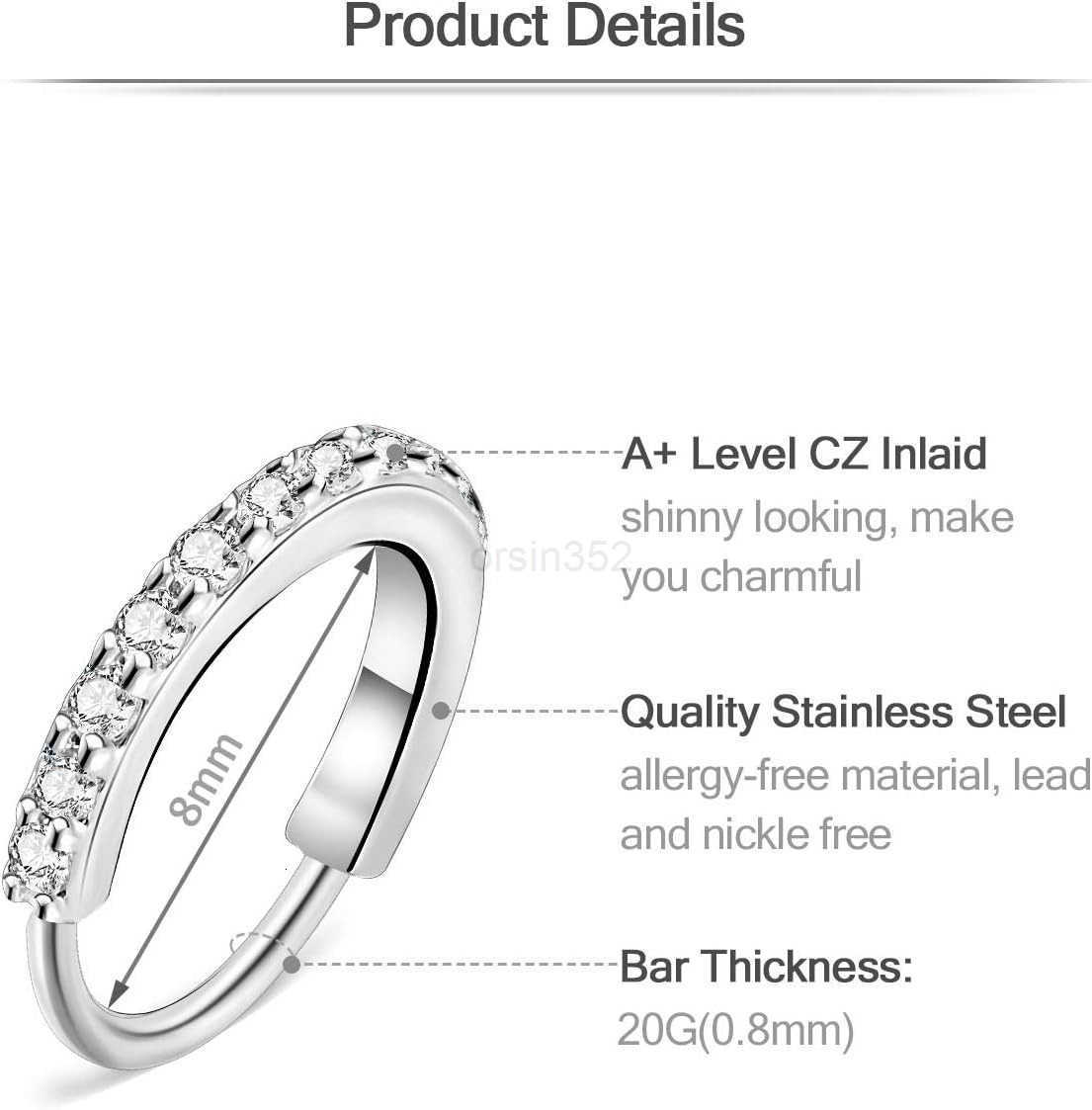 20g Nose Rings Hoops And Studs For Women Men Hypoallergenic 316L Surgical Stainless Steel L Shape Nose Screw Bone Silver Rose Gold Black Rainbow Pack 