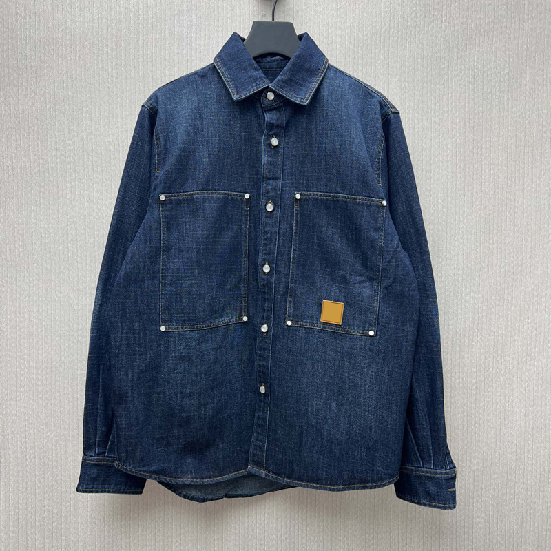 Vintage High End Denim Outfit Leather Tagged Jacket Washed Pants Trousers Sets with Pearl Buttons for Men Women Sold Separately 25fw 0909 C260312