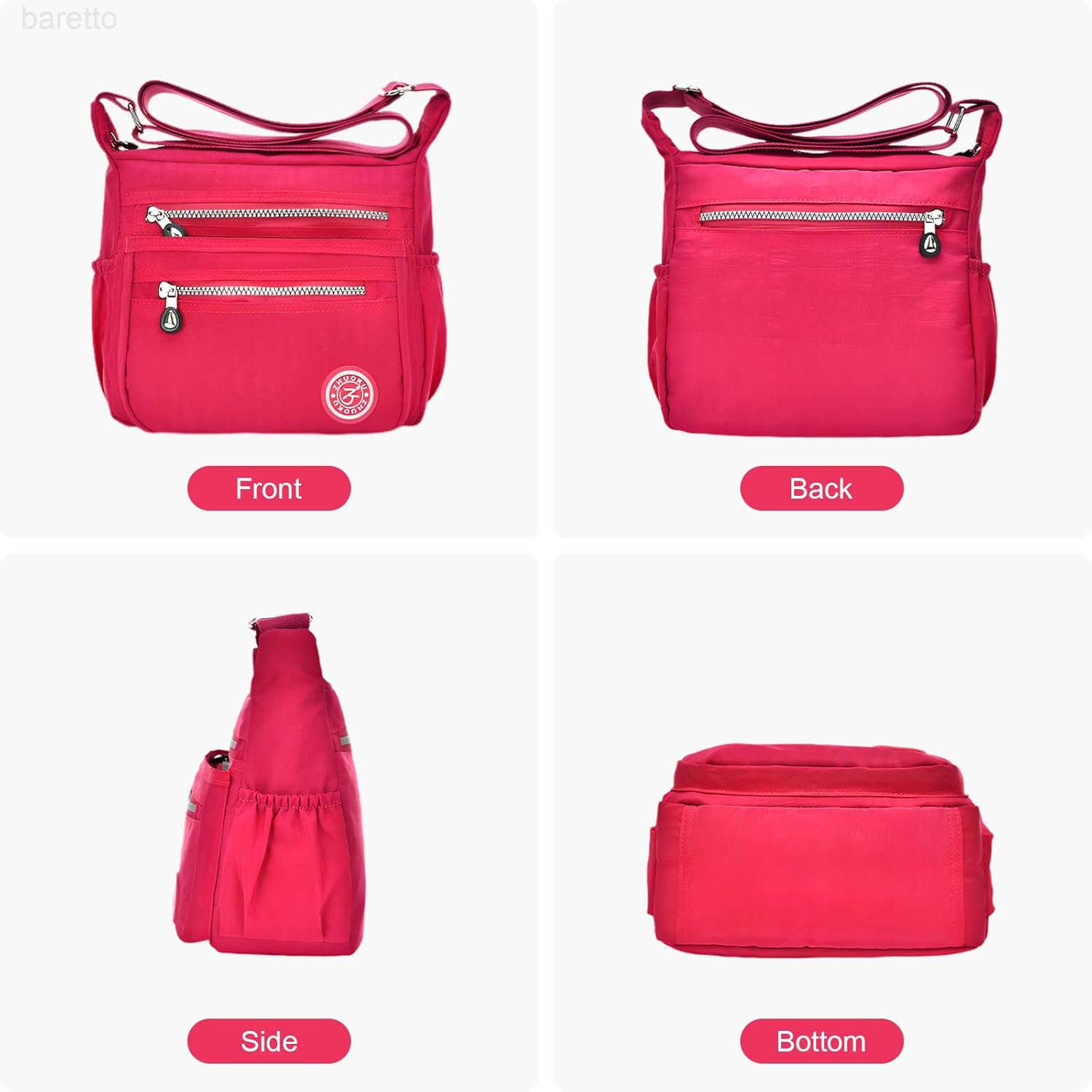 Womens Waterproof Nylon Casual Crossbody Shoulder Messenger Bag Travel Purse Handbag with Multi Pocket Z250909